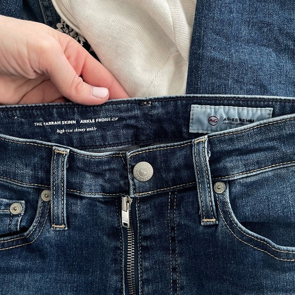 AG Adriano Goldschmied Farrah High Rise Ankle Jeans Size 26 Blue Stretch Denim - Picture 15 of 16